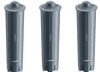 Three JURA CLARIS Smart+ water filter cartridges in dark grey, compatible with JURA coffee machines