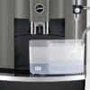 JURA W8 Dark Inox coffee machine milk frother in cleaning mode – professional automatic espresso system.