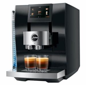 JURA Z10 Diamond Black fully automatic coffee machine with touchscreen and dual espresso function
