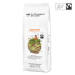 Coopchebi 500 g organic Fairtrade coffee beans by Le Piantagioni del Caffè, Peruvian Arabica with notes of almond, chocolate, and floral sweetness.